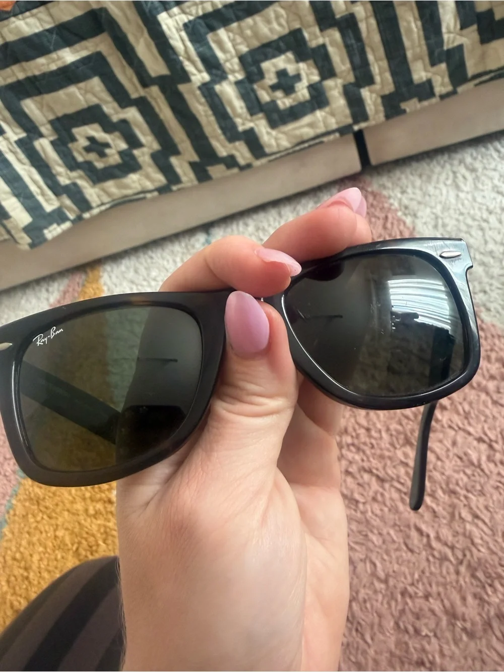 Ray-Ban Original RB2140 Wayfarer Tortoiseshell & Green Lens Sunglasses